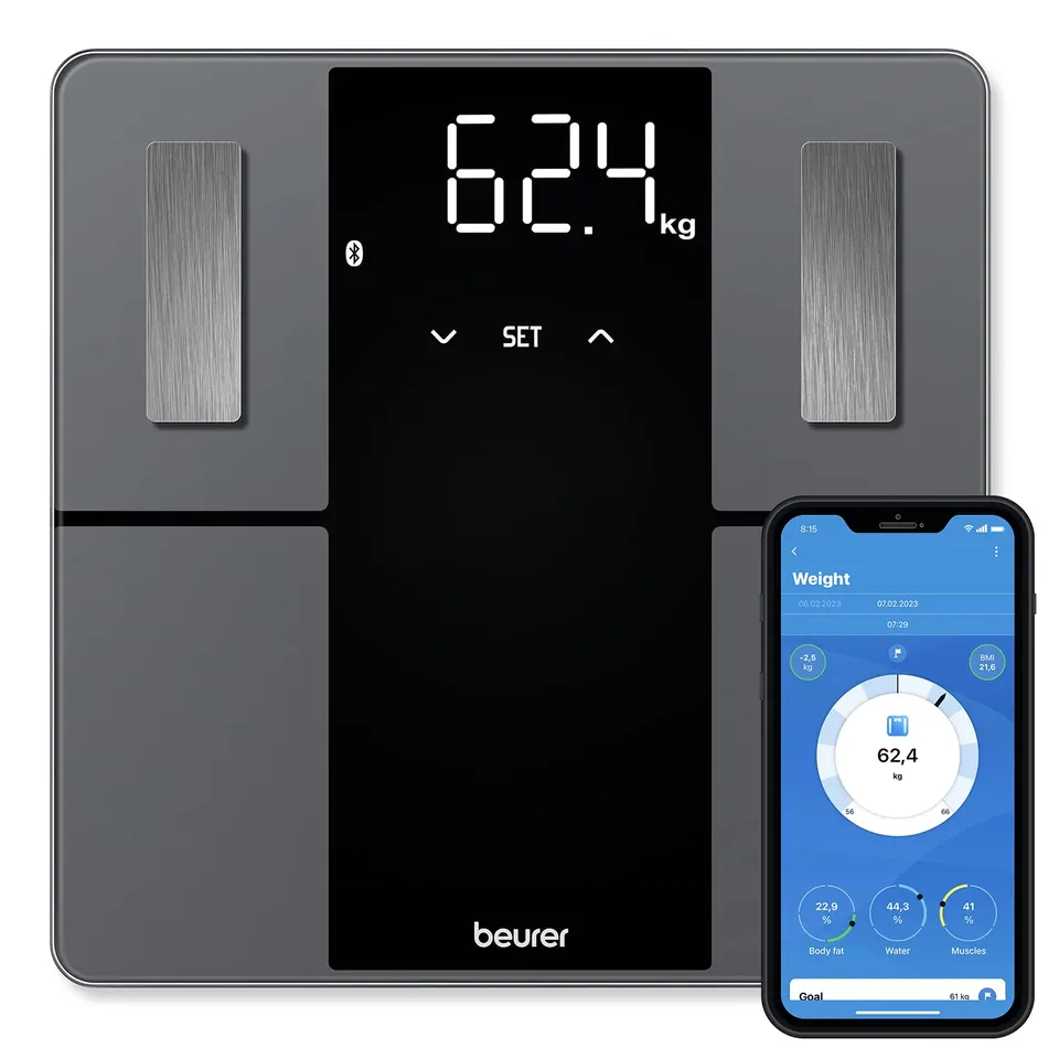 beurer-bf-500-b-scula-de-ba-o-digital-con-bluetooth-y-an-lisis-corporal-vidrio-d image 1