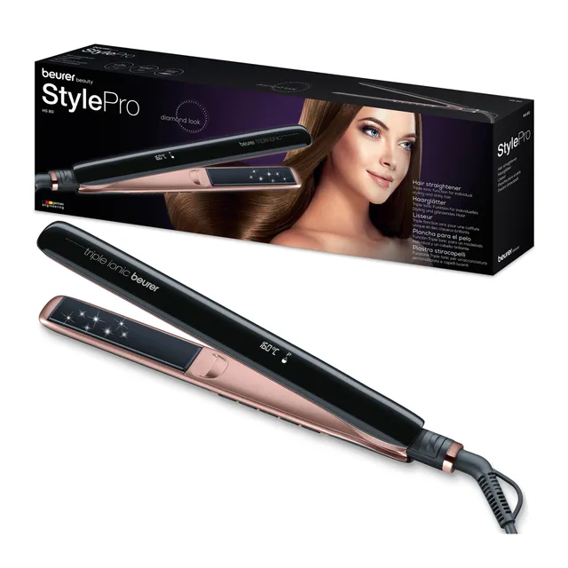 beurer-hs80-plancha-de-cabello-negra-y-cromada-con-funci-n-triple-i-nica-y-placa image 1