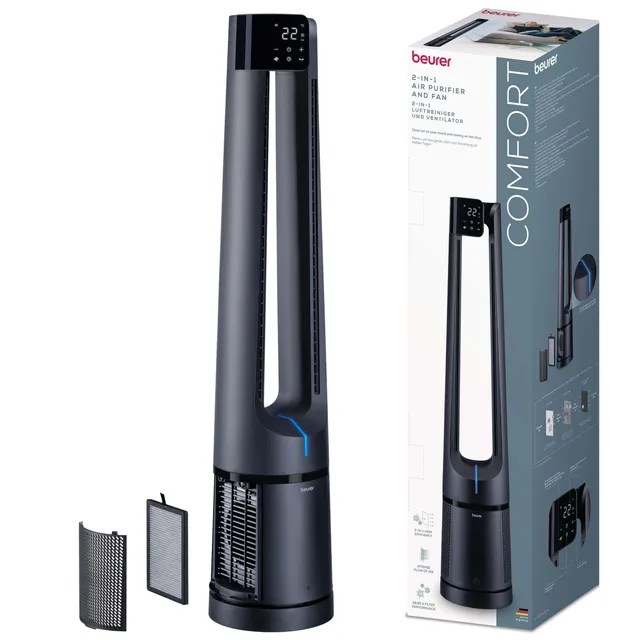 beurer-lv-500-pureflow-ventilador-y-purificador-de-aire-2-en-1-con-filtro-hepa-h image 1