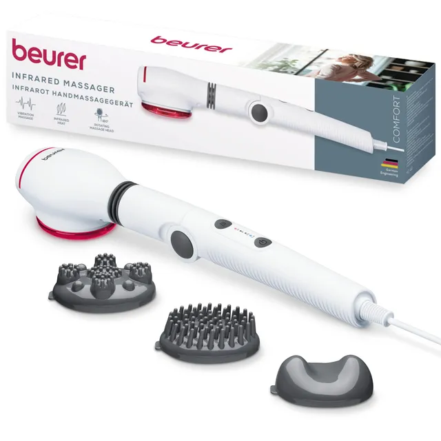beurer-mg-44-aparato-de-masaje-2en1-con-luz-infrarroja-mango-ajustable-en-3-nive image 1