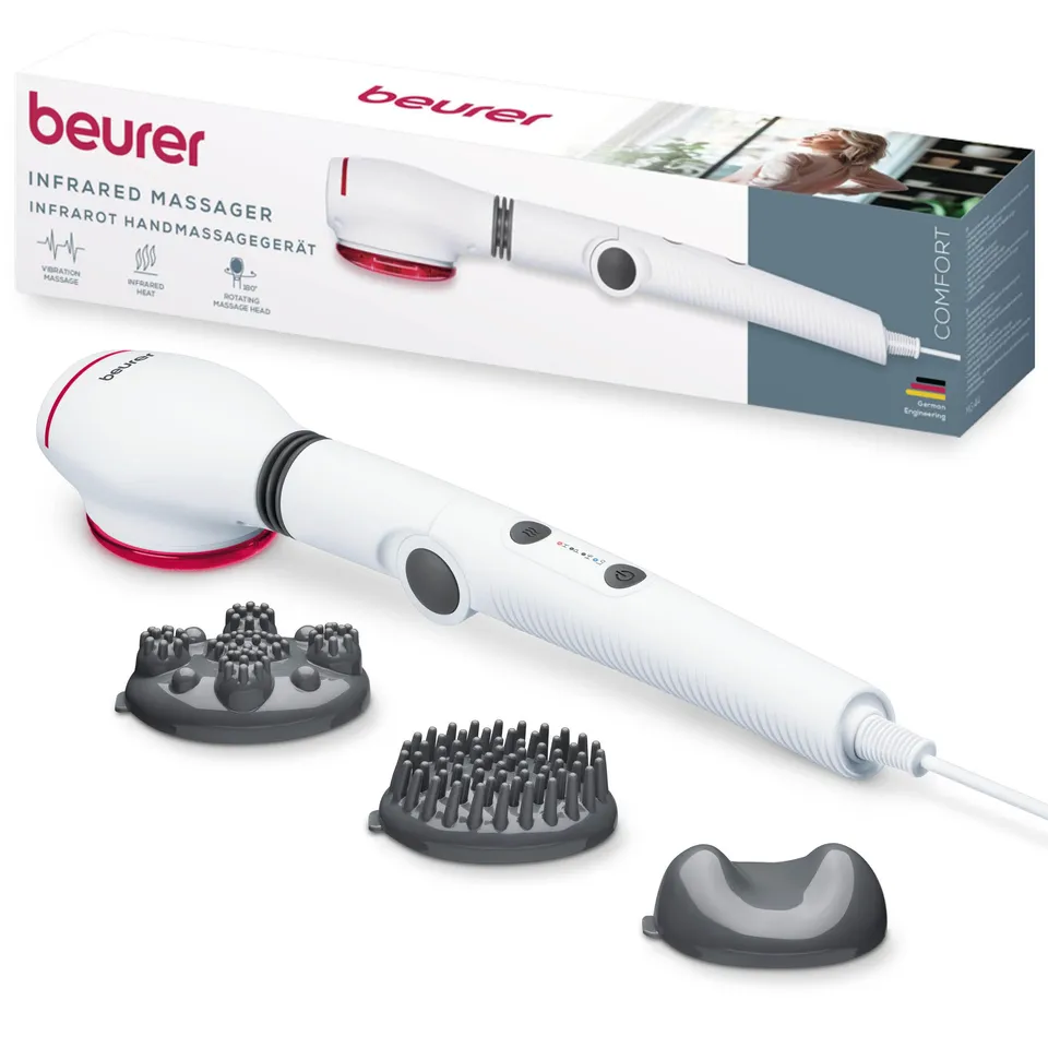 beurer-mg-44-aparato-de-masaje-2en1-con-luz-infrarroja-mango-ajustable-en-3-nive image 1