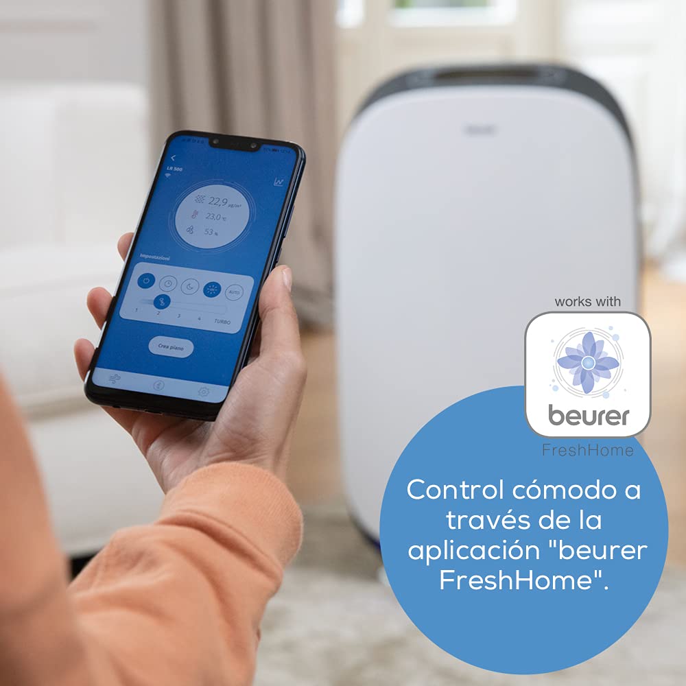 beurer-lr-500-purificador-de-aire-con-filtro-hepa-h13-y-filtro-de-3-capas-wifi-c image 3