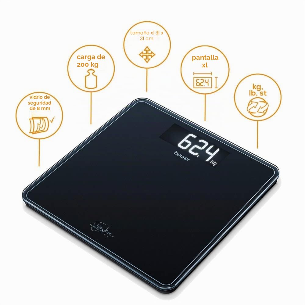 beurer-gs400-b-scula-digital-de-ba-o-de-vidrio-de-seguridad-8-mm-200-kg-100-g-pa image 3