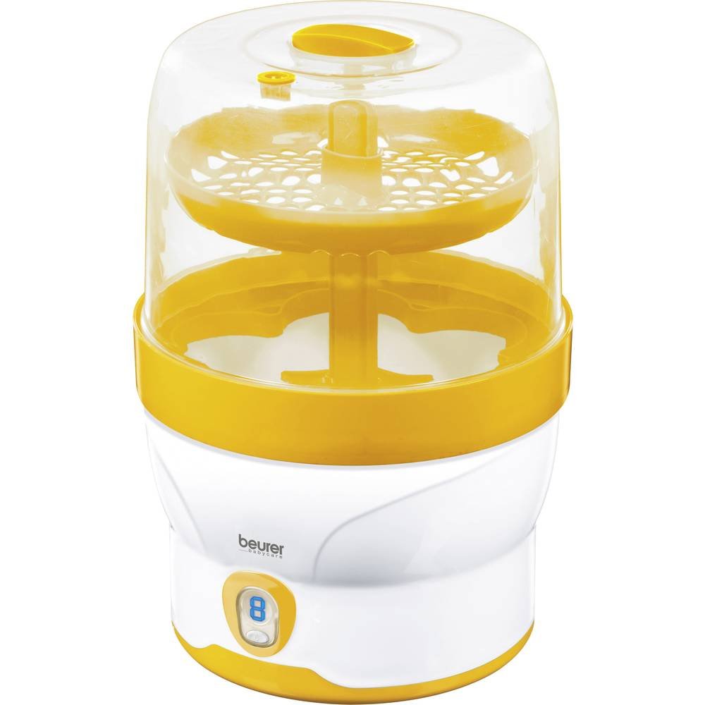 beurer-by76-esterilizador-de-vapor-digital-blanco-y-amarillo-para-6-biberones-en image 1