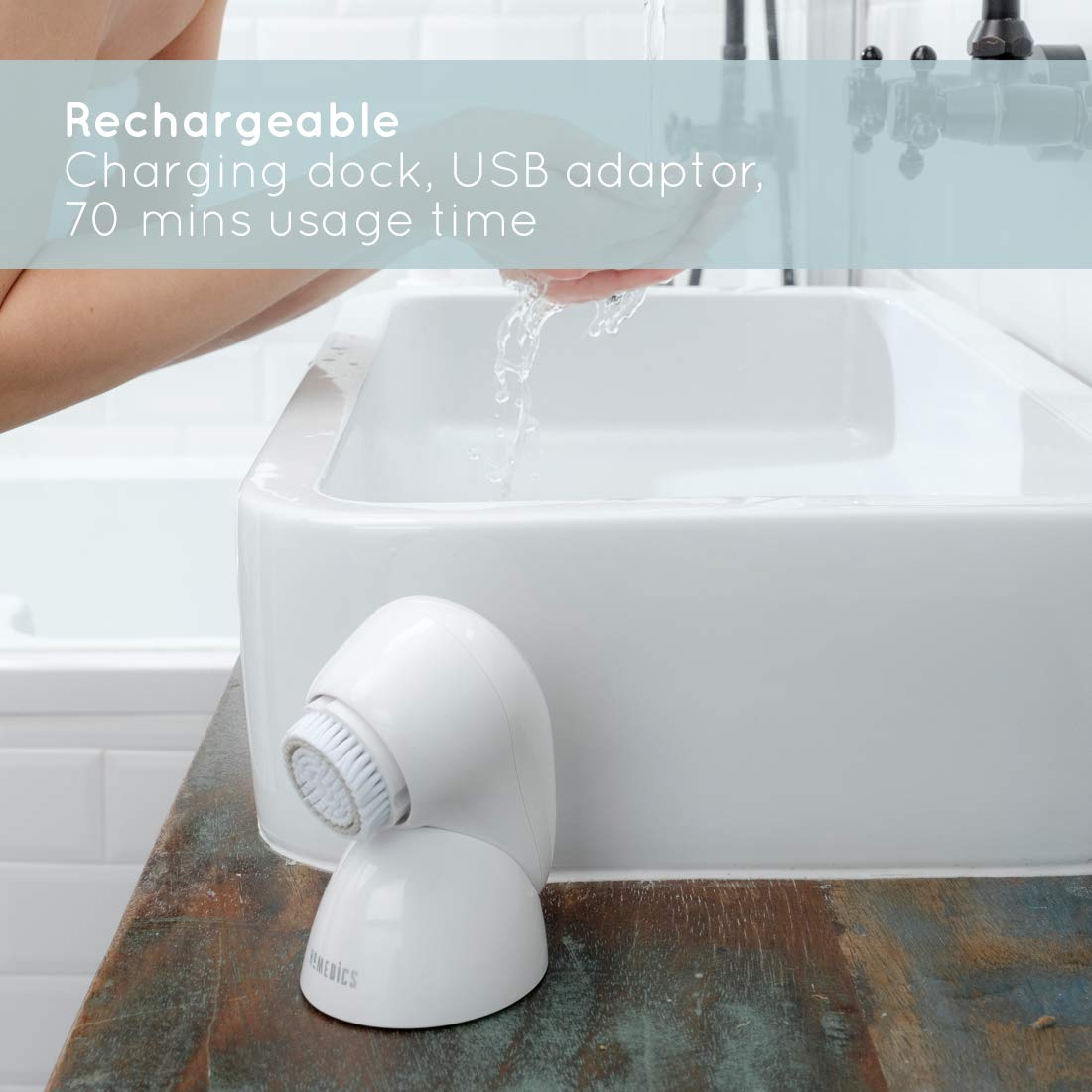 homedics-puret-cepillo-de-limpieza-facial-el-ctrico-recargable-con-3-cabezales-y image 6