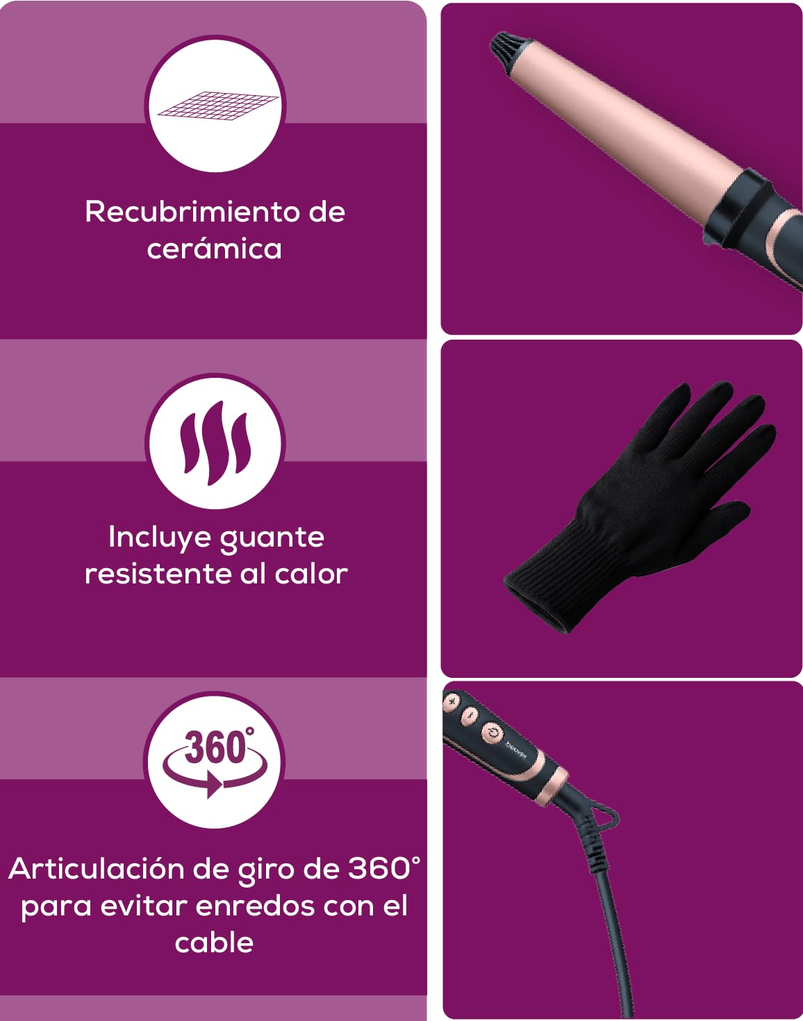 beurer-ht62-rizador-de-pelo-c-nico-25-38-mm-con-revestimiento-de-keratina-y-cer- image 4