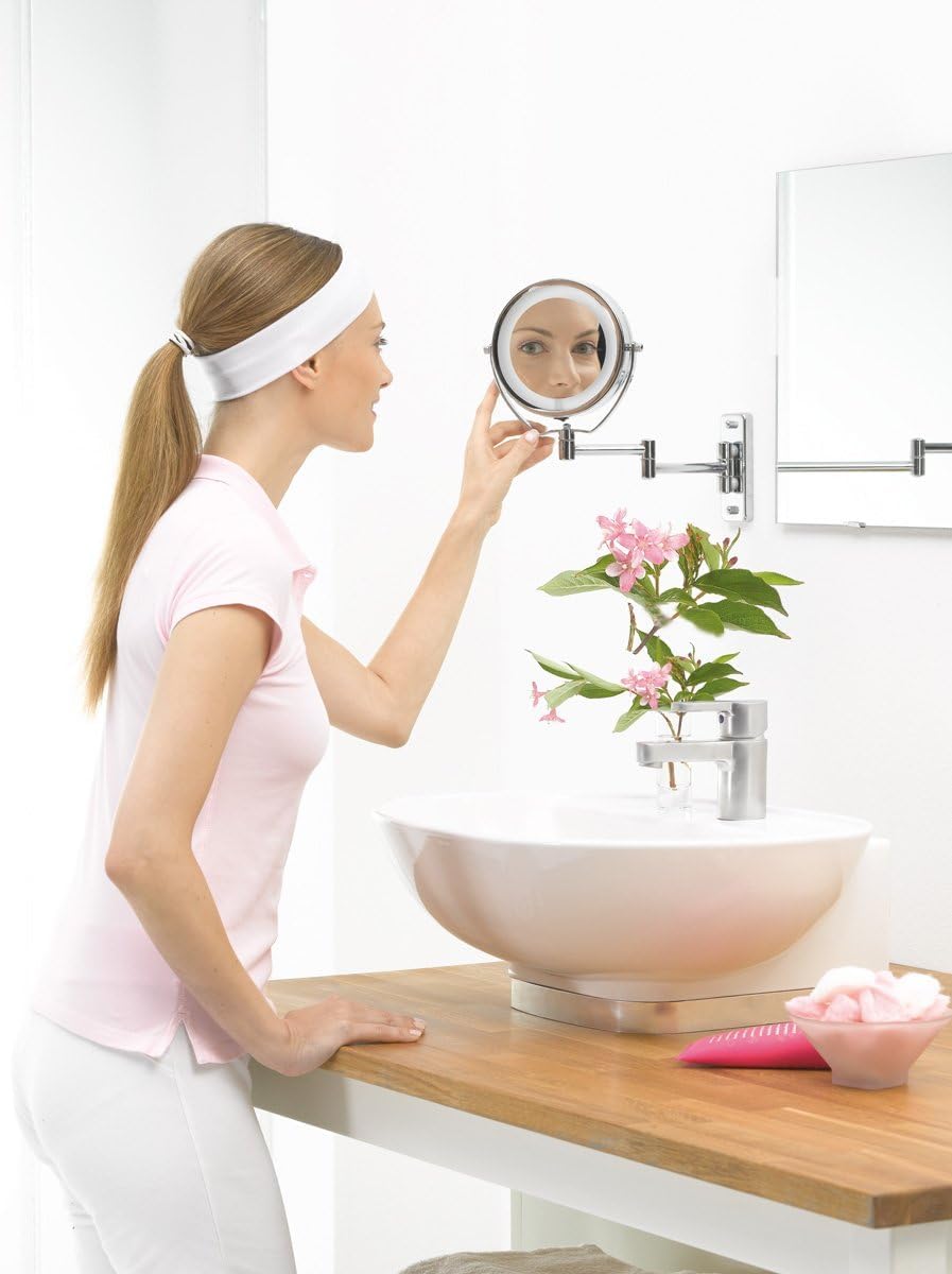 beurer-bs59-espejo-de-maquillaje-con-luz-led-2-en-1-con-aumento-x5-brazo-extensi image 3