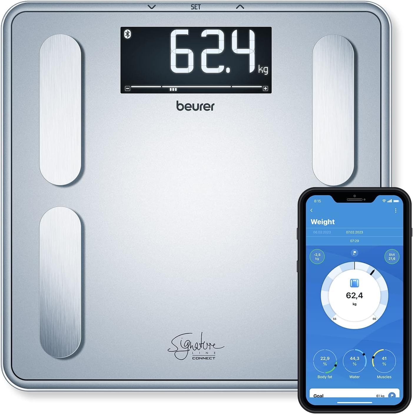 beurer-bf-405-b-scula-diagn-stica-con-an-lisis-corporal-bluetooth-y-app-healthma image 1