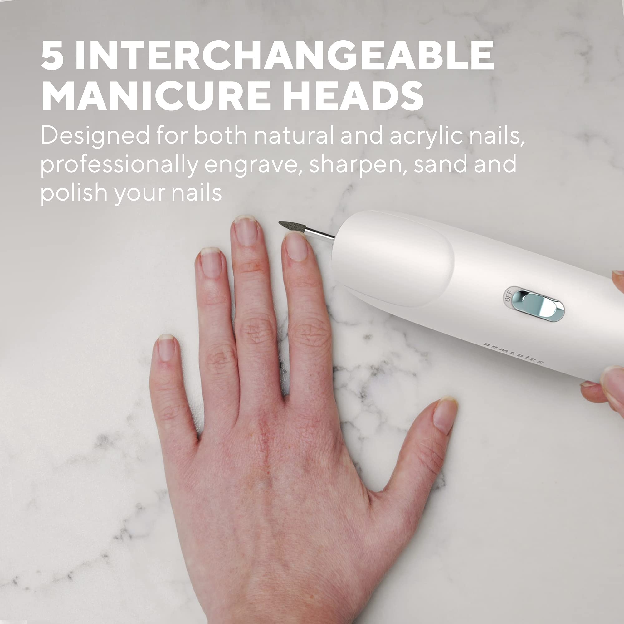homedics-set-de-manicura-y-pedicura-el-ctrico-5-en-1-5-cabezales-intercambiables image 4