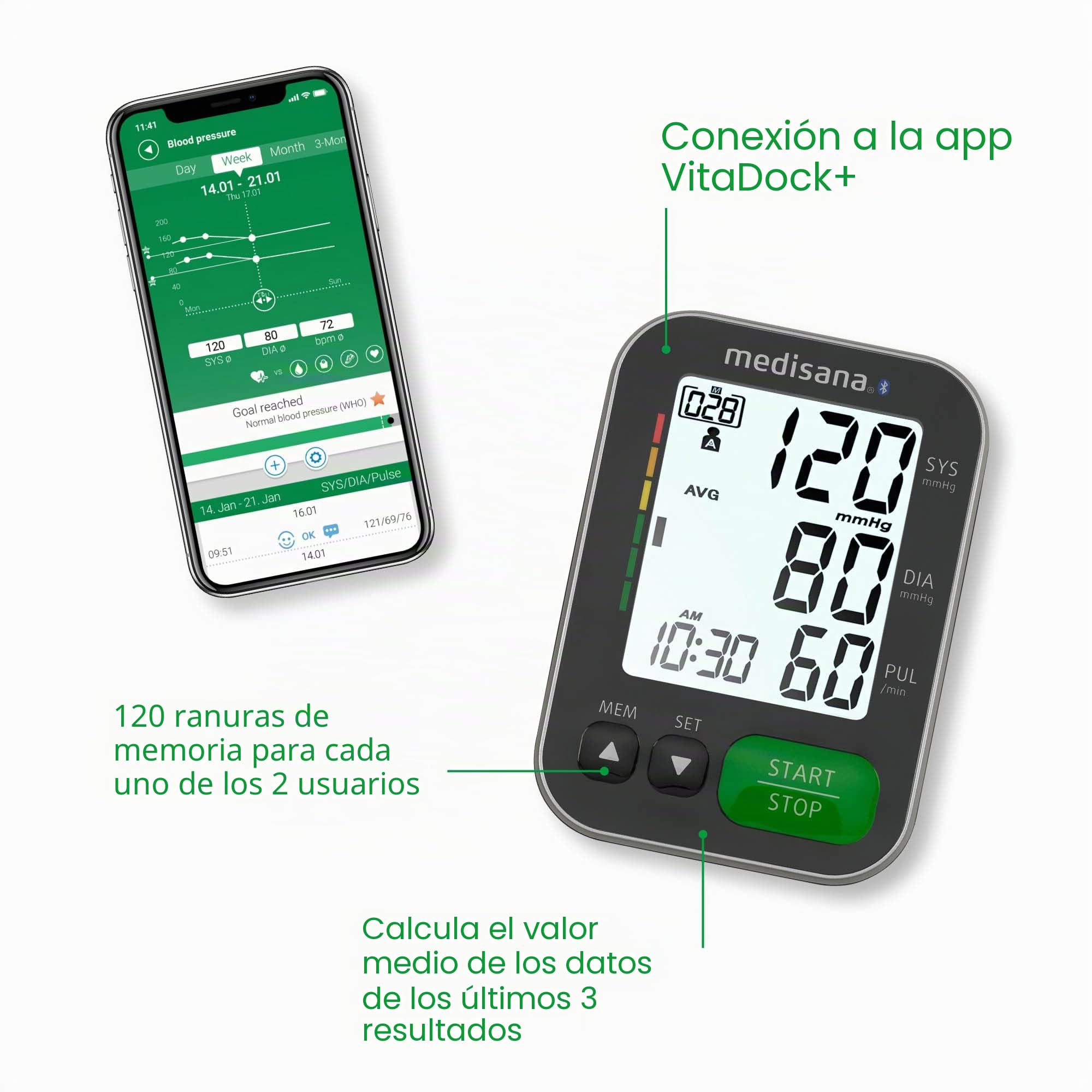 medisana-bu-570-connect-tensi-metro-de-brazo-digital-con-bluetooth-app-vitadock- image 5