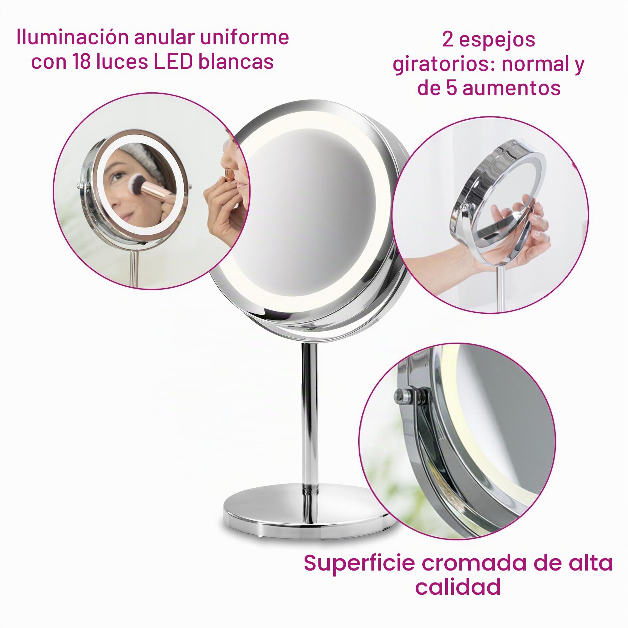 medisana-cm-840-espejo-de-maquillaje-con-iluminaci-n-led-de-18-luces-aumento-5x- image 4