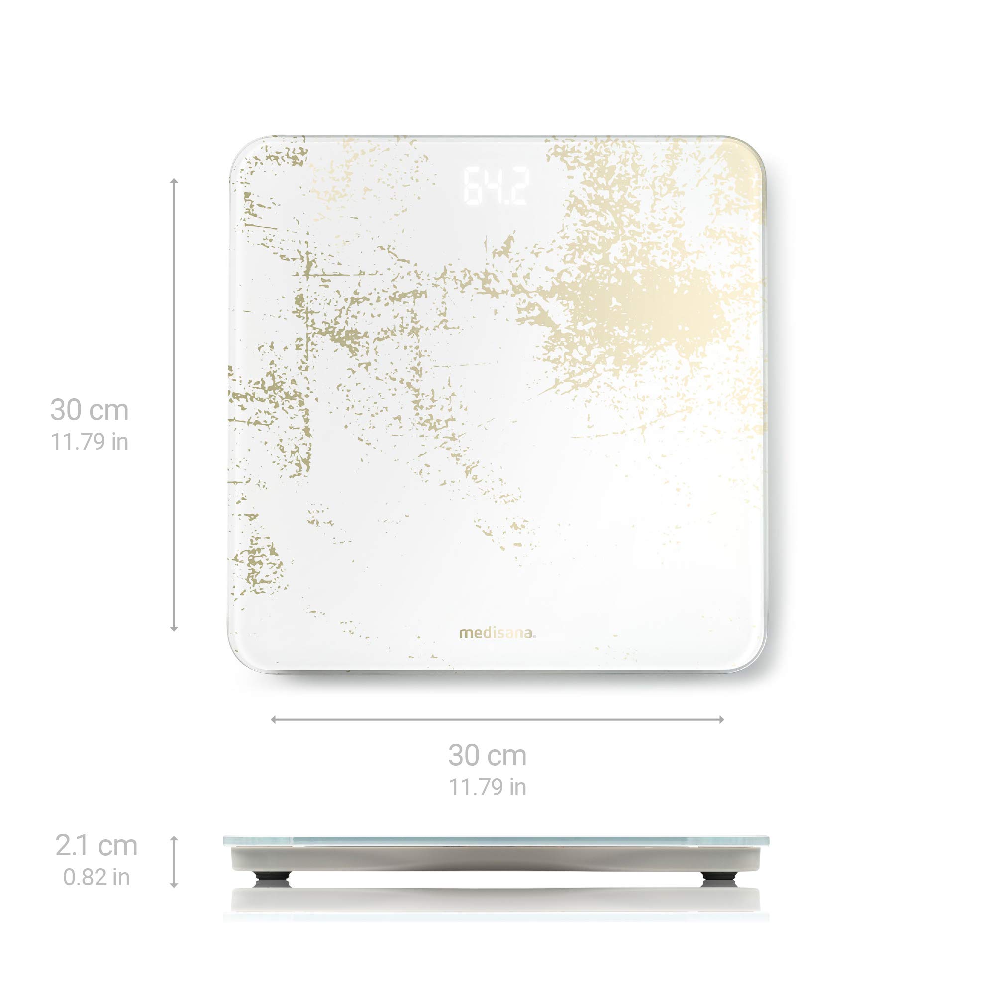 medisana-ps-436-b-scula-de-ba-o-digital-de-vidrio-hasta-180-kg-pantalla-led-invi image 2