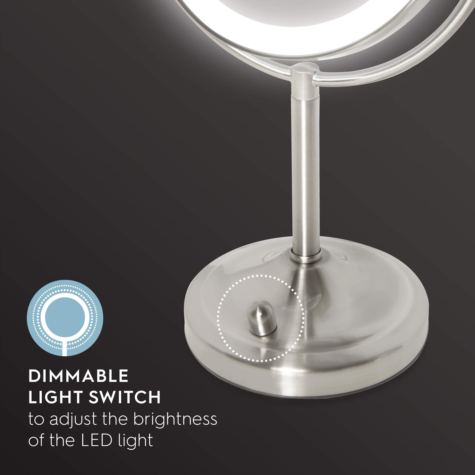 homedics-beauty-espejo-de-maquillaje-de-doble-cara-con-led-regulable-aumento-1x- image 4