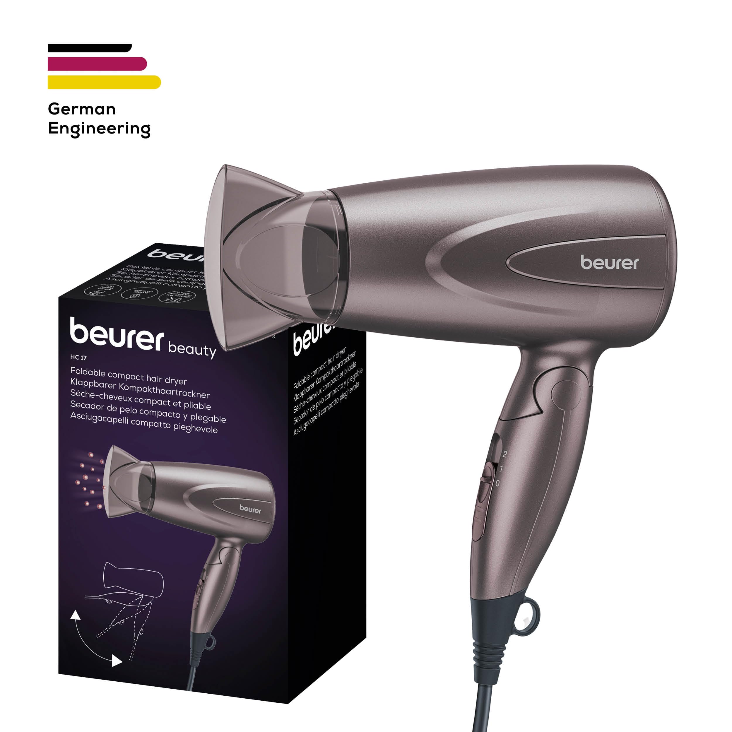 beurer-hc-17-secador-de-pelo-compacto-plegable-de-viaje-1300-w-2-niveles-de-calo image 5