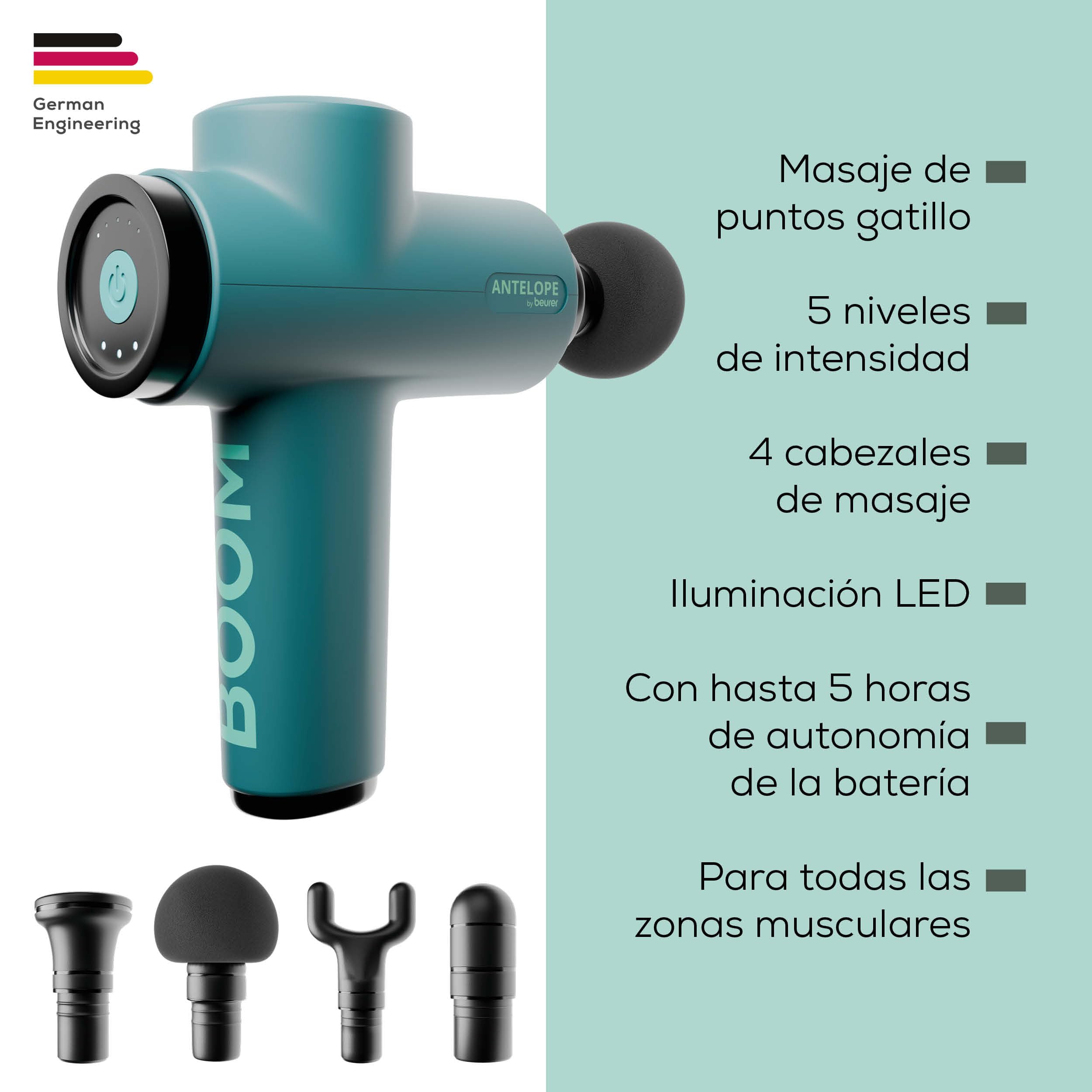 beurer-antelope-boom-pistola-de-masaje-muscular-compacta-4-cabezales-5-niveles-d image 8