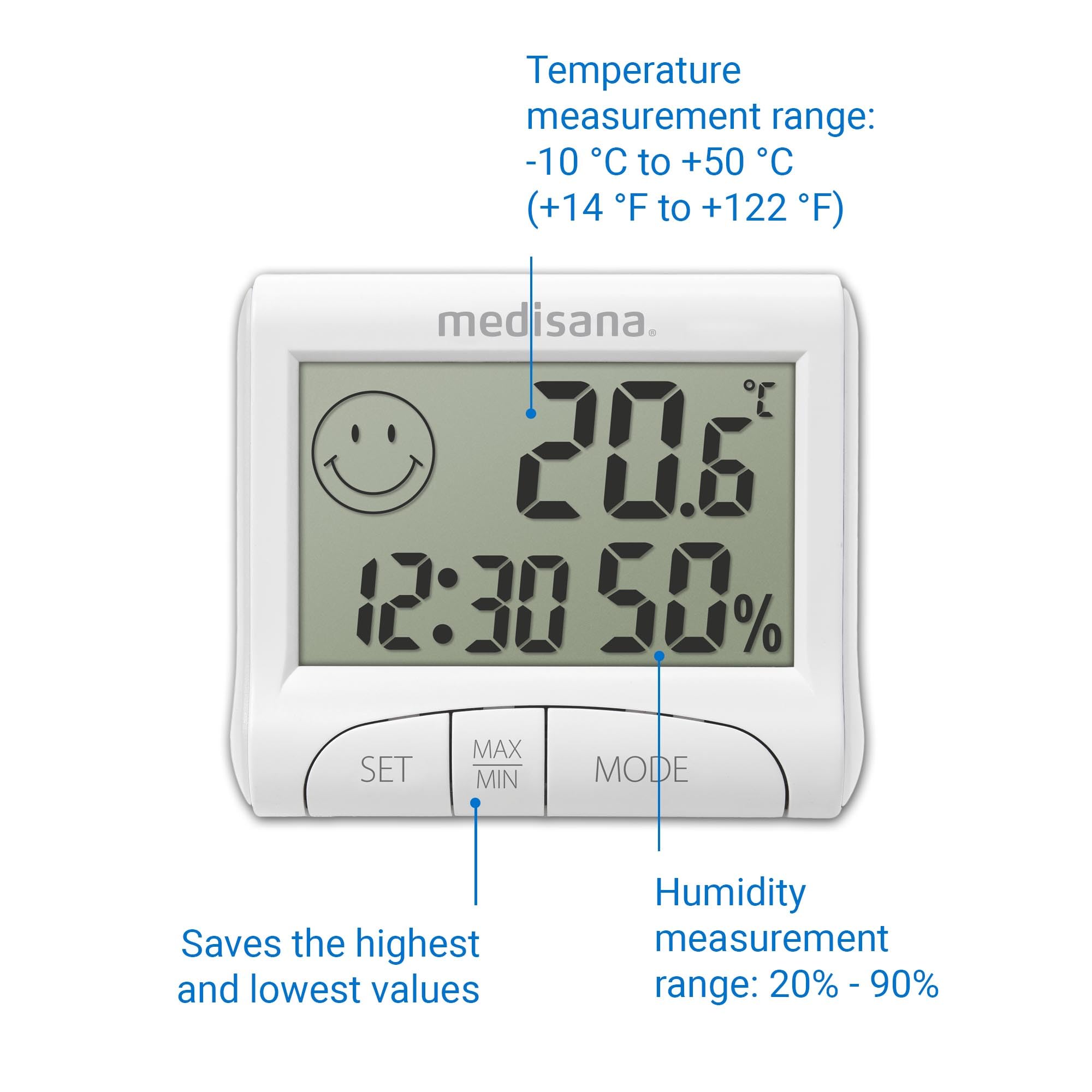 medisana-hg-100-higr-metro-digital-con-term-metro-ambiental-smiley-de-confort-fu image 5