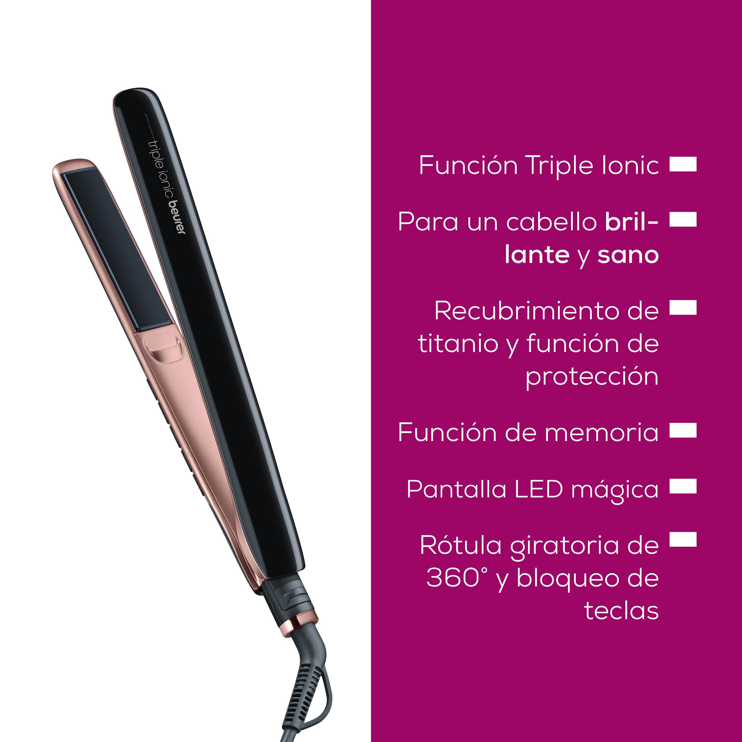 beurer-hs80-plancha-de-cabello-negra-y-cromada-con-funci-n-triple-i-nica-y-placa image 6