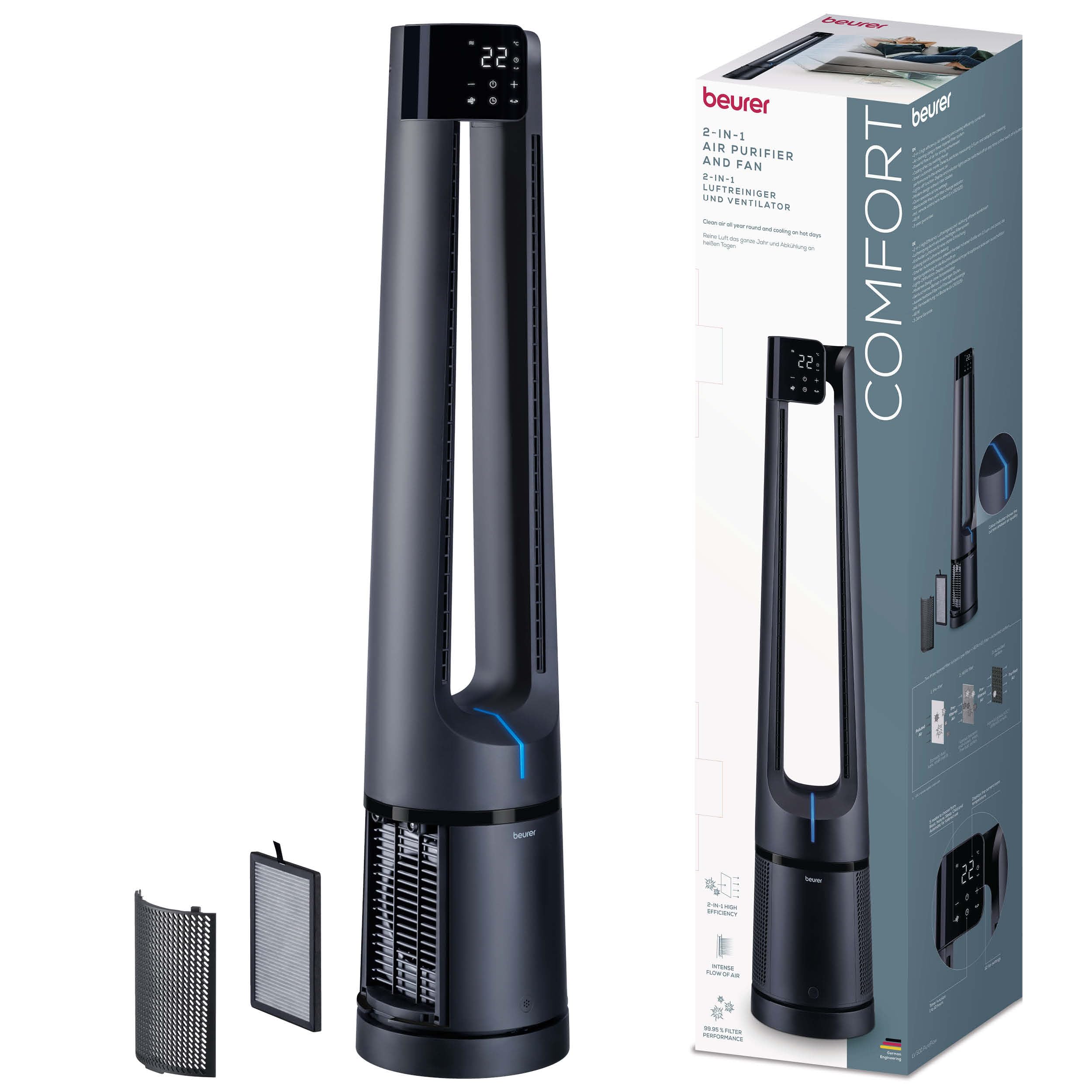 beurer-lv-500-pureflow-ventilador-y-purificador-de-aire-2-en-1-con-filtro-hepa-h image 1