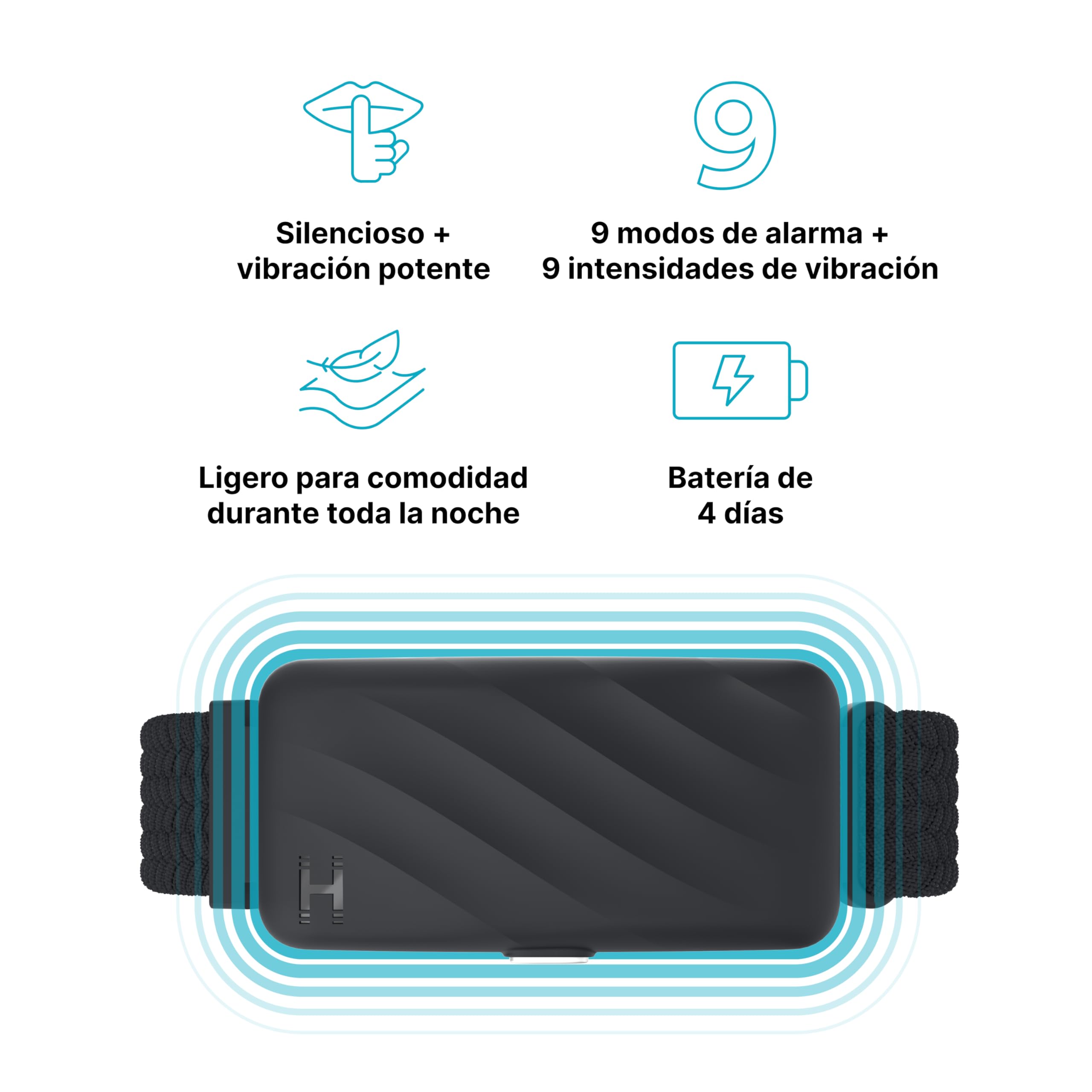 homedics-wakeband-pulsera-despertador-con-alarma-vibratoria-9-modos-funci-n-de-r image 2