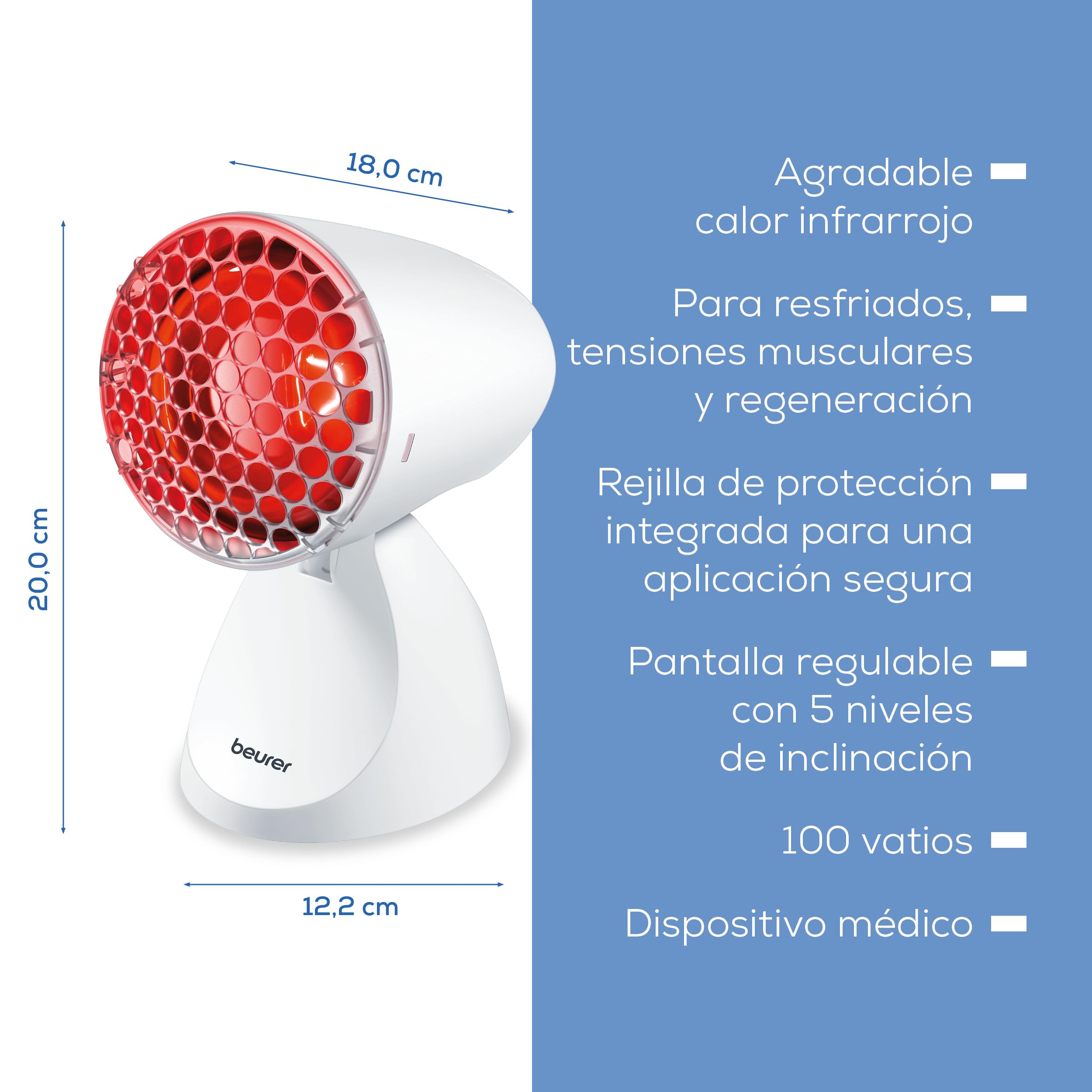 beurer-il-11-l-mpara-de-infrarrojos-100-w-dispositivo-m-dico-con-rejilla-protect image 6