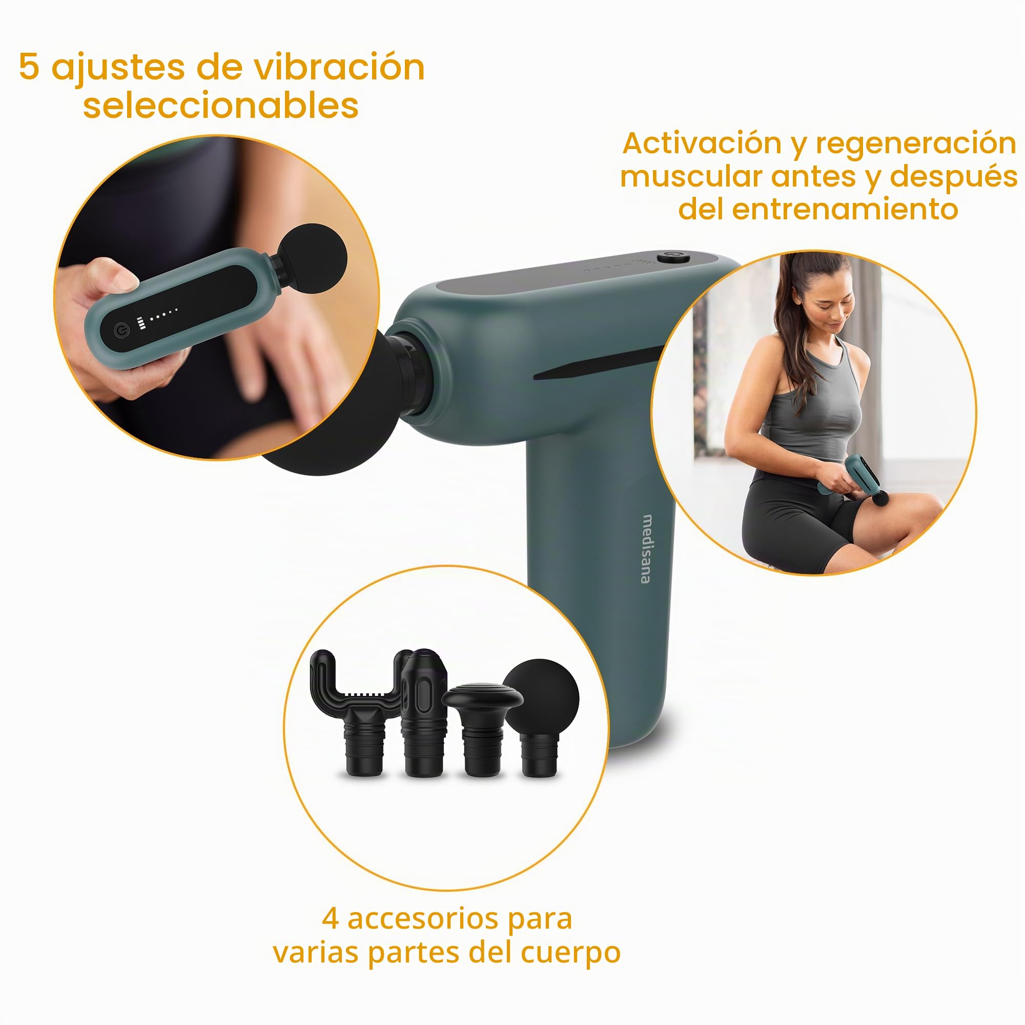 medisana-mg-200-mini-massage-gun-pistola-de-masaje-muscular-compacta-con-4-acces image 4