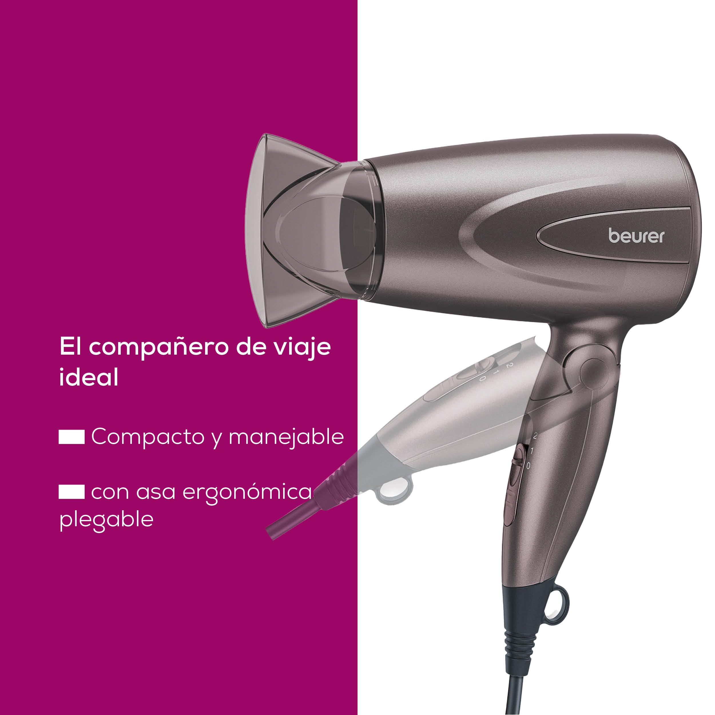 beurer-hc-17-secador-de-pelo-compacto-plegable-de-viaje-1300-w-2-niveles-de-calo image 3