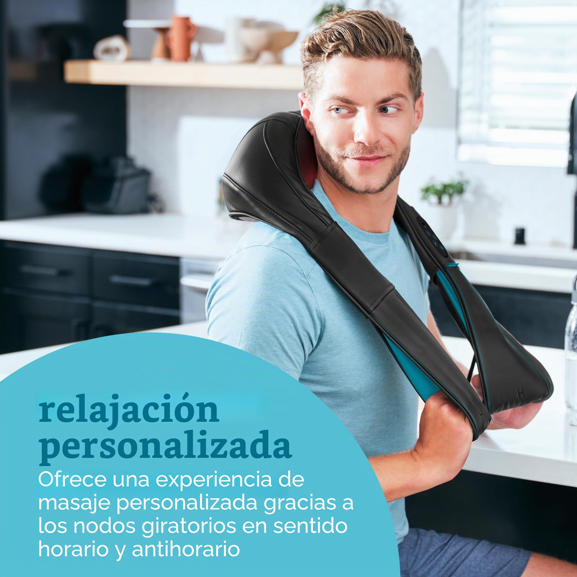 homedics-masajeador-de-cuello-shiatsu-sin-cable-con-calor-4-nodos-de-masaje-3-in image 5