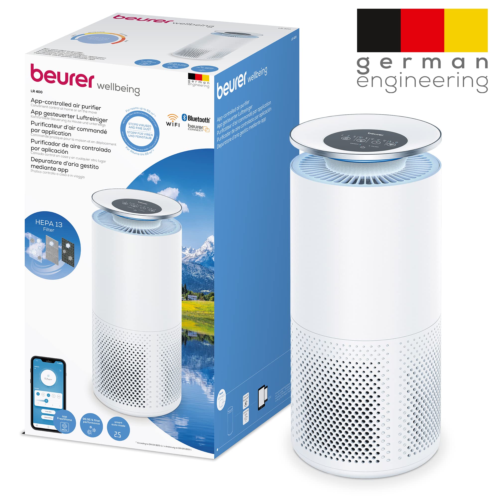 beurer-lr-400-purificador-de-aire-con-control-por-app-filtro-3-capas-hepa-h13-uv image 6
