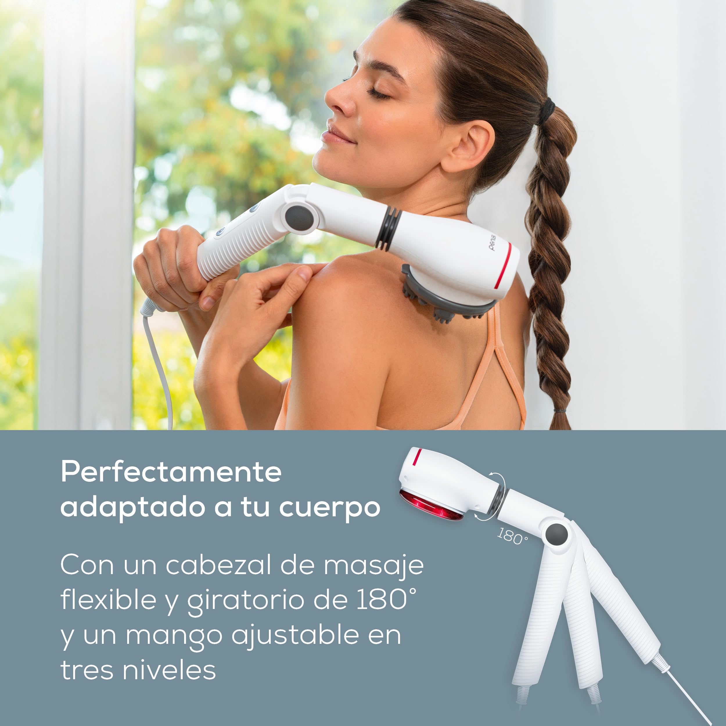 beurer-mg-44-aparato-de-masaje-2en1-con-luz-infrarroja-mango-ajustable-en-3-nive image 4