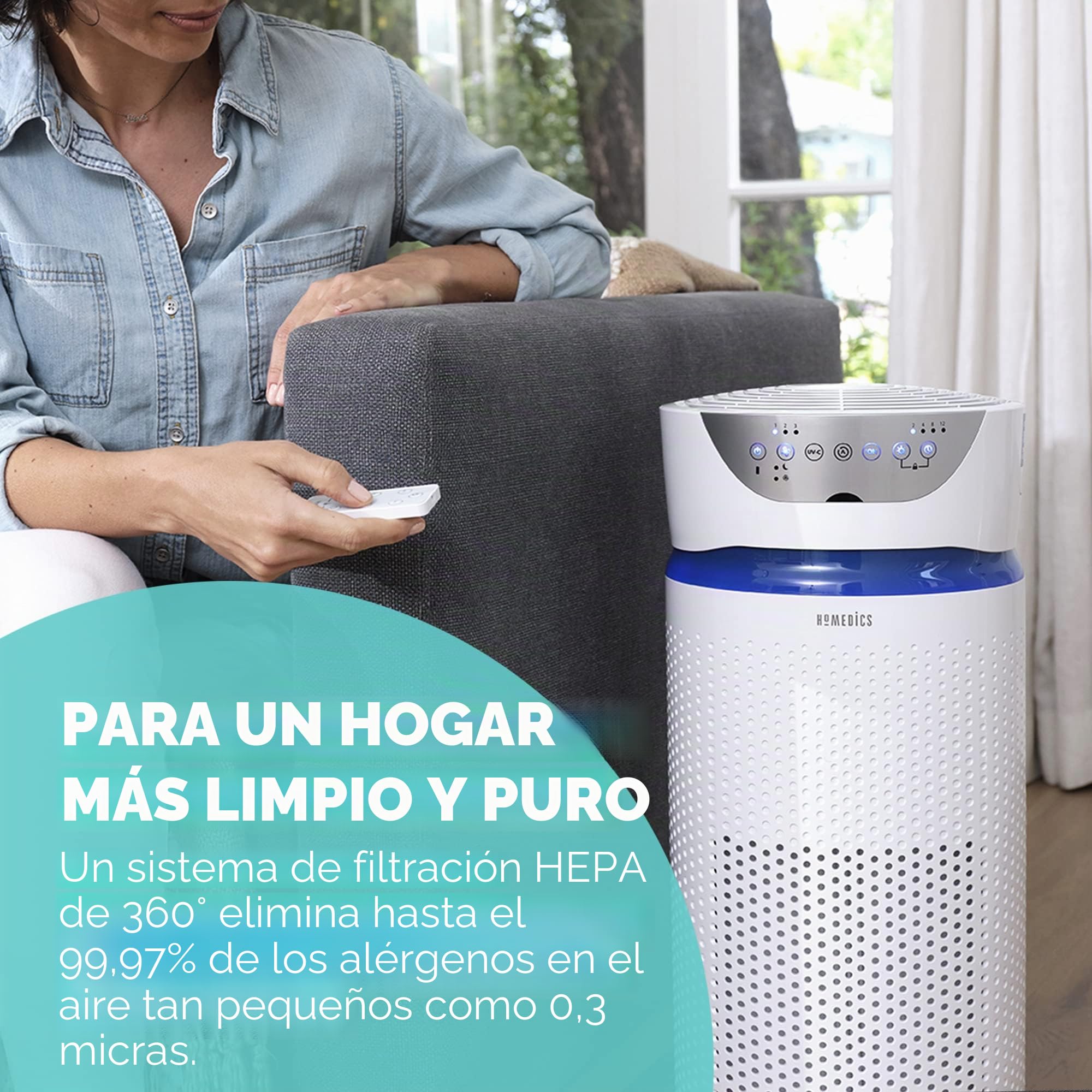 homedics-totalclean-5-en-1-deluxe-purificador-de-aire-true-hepa-360-y-carb-n-act image 3