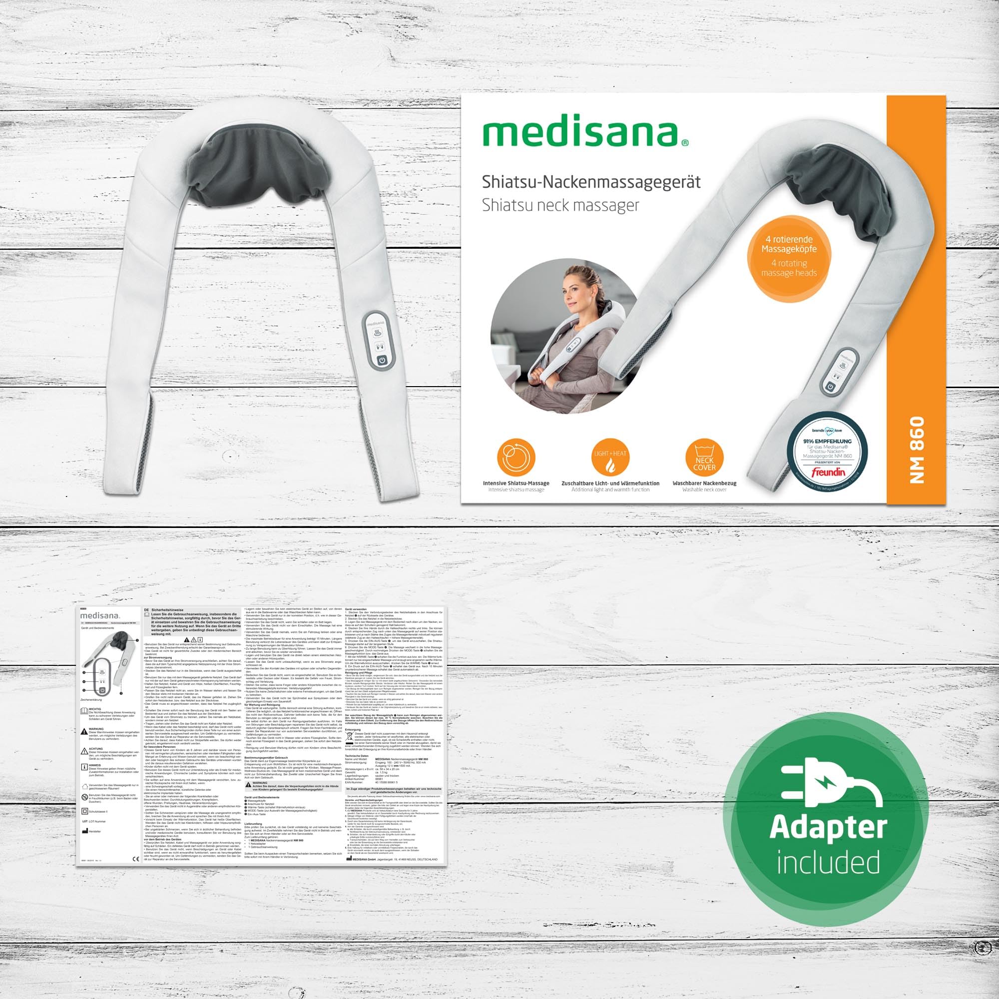 medisana-nm-860-masajeador-cervical-shiatsu-con-funci-n-de-calor-4-cabezales-gir image 6