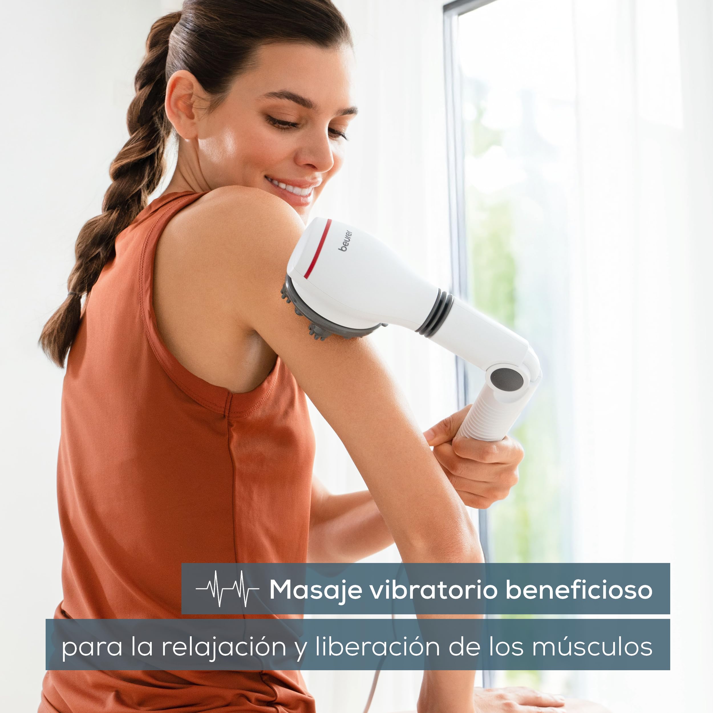 beurer-mg-44-aparato-de-masaje-2en1-con-luz-infrarroja-mango-ajustable-en-3-nive image 2