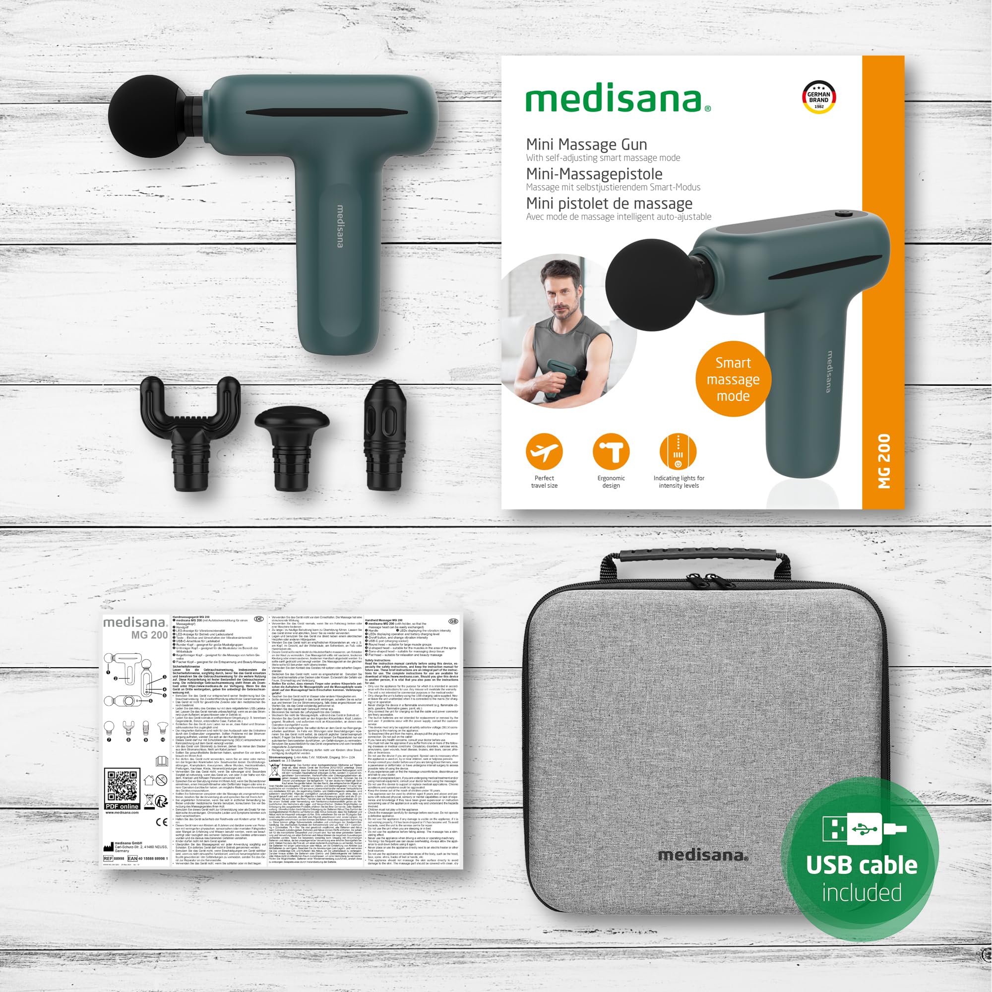medisana-mg-200-mini-massage-gun-pistola-de-masaje-muscular-compacta-con-4-acces image 6