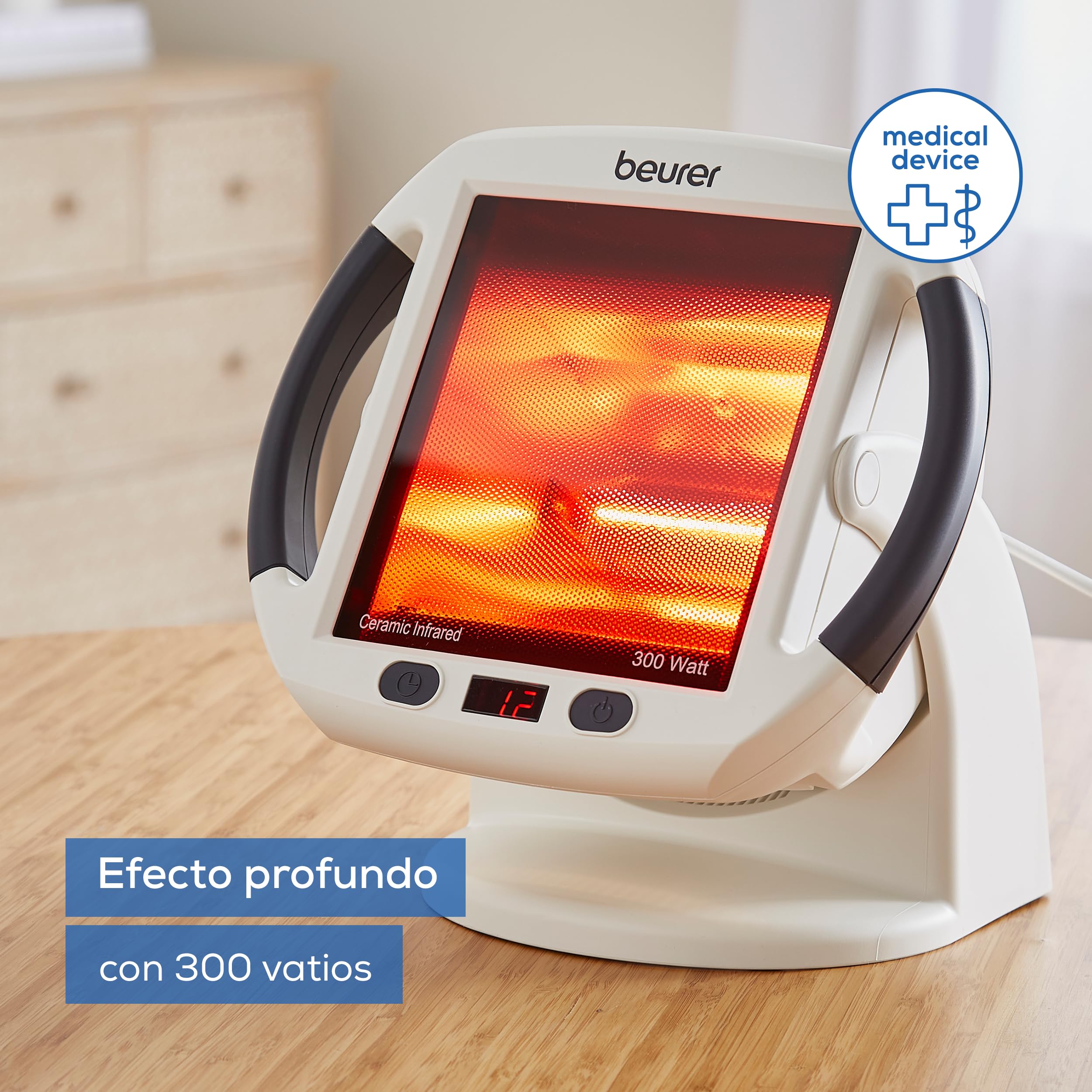 beurer-il-50-l-mpara-de-infrarrojos-compacta-300-w-cristal-cer-mico-30x40-cm-inc image 2